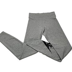 Nike Logo Swoosh Leggings Womens Size S Spellout Gray Athletic Athleisure Sport